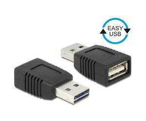 Cambiador de género DeLock 65520 USB 2.0 tipo A macho a hembra chapado en oro