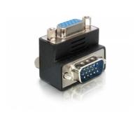 Cambiador de género DELOCK Adaptador VGA macho/hembra acodado Negro 15 pines