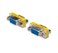 Cambiador de género DIGITUS D-Sub 9 - Adaptador AK-610506-000-I - Conector de 9 pines hembra a hembra - RS-232 - RS-485 - TTL - carcasa metálica, Amarillo