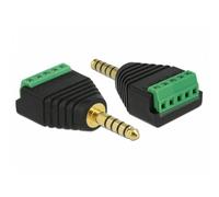 Cambiador de género para cables DeLOCK 4.4 mm a bloque de terminales negro/verde