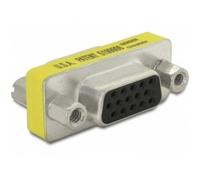 Cambiador de género para cables DELOCK VGA hembra a hembra Sub-D 15 amarillo