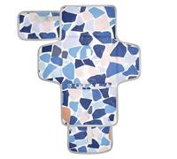 Cambiador de mesa reutilizable con diseño de terrazo, color azul glorioso, con bolsillo para pañuelos, cambiador de pañales, portátil para mamás, papás cambiadores de pa?ales para bebés