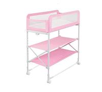 Cambiador de Pañale,Mesa para cambiar pañales, con ruedas bloqueables, plegable, portátil, para bañarse, leche antisaliva, cuna para bebé, estación para cambiar 3 colores