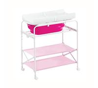 Cambiador de Pañale,Mesa para cambiar pañales, con ruedas bloqueables, plegable, portátil, para bañarse, leche antisaliva, cuna para bebé, estación para cambiar 3 colores