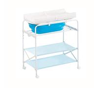 Cambiador de Pañale,Mesa para cambiar pañales, con ruedas bloqueables, plegable, portátil, para bañarse, leche antisaliva, cuna para bebé, estación para cambiar 3 colores
