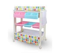 Cambiador de Pañale,Mesa para cambiar pañales, multifunción extraíble con rueda, almacenamiento para bebés, cuidado del baño, mesa de masaje para el hogar, estación para cambiar pañales de 8