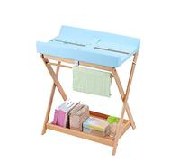Cambiador de Pañale,Ropa de cama Mesa para pañales, estación de cuidado del bebé en la cama Almacenamiento multifunción Cuna de masaje plegable portátil Azul 25 × 20 × 30 pulgadas
