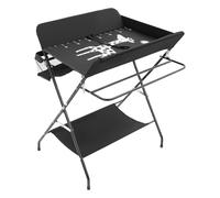 Cambiador de pañales, cambiador plegable negro, estación de cambio portátil, altura ajustable, adecuada para cambiar pañales, secar ropa y almacenamiento