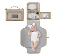 Cambiador de pañales de viaje de 45,28 pulgadas | Alfombrilla de tela Oxford: cambiador portátil plegable con espacio para guardar a los niños en viajes y para uso al aire libre