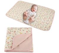 Cambiador de pañales para bebé, forro impermeable con parte delantera 100% algodón de muselina y respaldo de cuero, cambiador portátil suave y absorbente