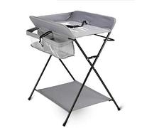Cambiador de pañales para bebé, mesa para el cuidado del recién nacido, mesa de masaje, mesa para cambiar pañales, mesa multifuncional plegable, 3 compartimentos, 80 x 63 x 96 cm