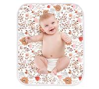 Cambiador de pañales para bebé, tapete de cambio de flores, almohadilla de cambio impermeable de 3 capas, tapete plegable absorbente para mujeres, almohadillas reutilizables para incontinencia para