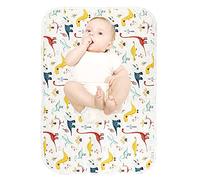 Cambiador de pañales para bebés, 21 5/8 x 31.5 pulgadas, impermeables, cambiador portátil, reutilizable, suave y absorbente (dinosaurio colorido, 1 unidad)