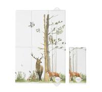 Cambiador de pañales plegable para bebé, suave, impermeable, portátil, cambiador de pañales (bosque)