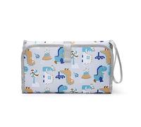Cambiador de pañales plegable portátil para bebé, impermeable, bolsa de almacenamiento de viaje, 2 en 1, cambiador con estampado de dinosaurio, cambiador de pañales para bebés, cubierta de pañales
