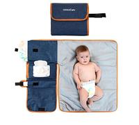 Cambiador De Pañales Portátil- Estación De Viaje Para Cambiar Pañales - Bolsillos Para Guardar Pañales, Crema - Fácil De Limpiar Y A Prueba De Agua - Útil Regalo Para Baby Shower