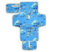 Cambiador de pañales reutilizable con bolsillo para pañales, portátil, con almohada integrada, diseño de monstruo azul