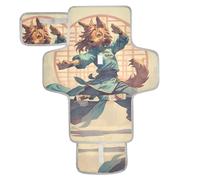 Cambiador de pañales reutilizable con diseño de perro Kung Fu de dibujos animados con bolsillo de pañuelos, cambiador de viaje para mamás, papás cambiadores de pa?ales para bebés