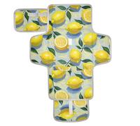 Cambiador de pañales reutilizable con pintura al óleo con limón amarillo con bolsillo de pañuelos, cambiador de viaje para bebés, para mamás, papás cambiadores de pa?ales para bebés