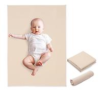 Cambiador de piel vegana para bebé, cambiador portátil y lavable, cambiador plegable de viaje para bebés, regalos de ducha para recién nacidos (albaricoque, 20 x 28 pulgadas)