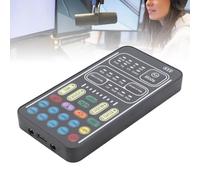 Cambiador de Voz, para PS4/PS5/Xbox One/teléfono/computadora PC/Tableta, Mini Tarjeta de Sonido en Vivo Portátil para Juegos, 8 Tipos de Sonido Ajustable, Plug and Play(Negro)