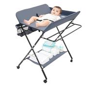 Cambiador for bebés, cambiador plegable for guardería, cambiador for bebés con alfombrilla de baño y almacenamiento, estación de cuidado infantil, ahorro de espacio, for cambiar ropa y pañales