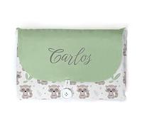 Cambiador Impermeable Portatil para Bebe Personalizado con su Nombre.Varios modelos.Regalo recien nacido. (mapache)
