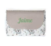 Cambiador Impermeable Portatil para Bebe Personalizado con su Nombre.Varios modelos.Regalo recien nacido. (koala)