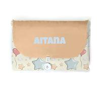 Cambiador Impermeable Portatil para Bebe Personalizado con su Nombre.Varios modelos.Regalo recien nacido. (globo)