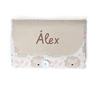 Cambiador Impermeable Portatil para Bebe Personalizado con su Nombre.Varios modelos.Regalo recien nacido. (leon)