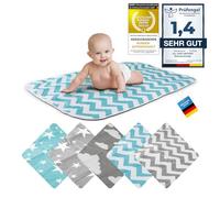 Cambiador para bebés manta cambiadora para bebés y niños pequeños; transpirable, lavable, reutilizable; 50 x 70 cm (ZigZag Azul)