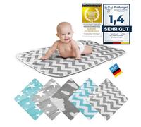 Cambiador para bebés manta cambiadora para bebés y niños pequeños; transpirable, lavable, reutilizable; 50 x 70 cm (ZigZag Gris)