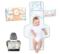 Cambiador para viajes compacto XL - Bolso cambiador desmontable combinable con 6 compartimentos, dispensador de toallitas y cómodo cojín para la cabeza de tu bebé.