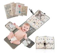 Cambiador portatil bebe | Cambiador bebe impermeable y plastificado | Cambiador pañales portatil bebe para viaje | Trocador de bebé portátil plegable fácil limpieza | Muda fraldas portatil