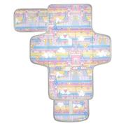 Cambiador portátil con diseño de castillo de cuento de hadas de dibujos animados, reutilizable, impermeable, con bolsillo para pañuelos, cambiador portátil para bebé, ligero y plegable, cambiadores de