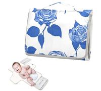 Cambiador reutilizable con bolsillo para pañuelos, cambiador portátil para bebé, kit de estación de viaje para bebés, color rosa azul rey