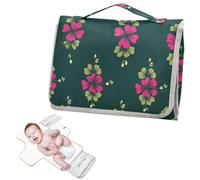 Cambiador reutilizable con bolsillo para pañuelos, Irlanda del Norte, hoja de trébol, fucsia, verde salvia, cambiador portátil para bebé, ligero y plegable, cambiador cambiador de pa?ales para bebes