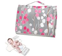 Cambiador reutilizable con bolsillo para pañuelos, lirio de Finlandia del valle, almohadillas impermeables grises para bebé, kit de viaje cambiador de pa?ales para bebes