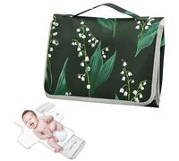 Cambiador reutilizable con bolsillo para pañuelos Oliver Jeffers Finland Lily of The Valley Olive - Cambiador de pañales ligero y plegable cambiador de bebé