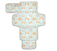 Cambiador reutilizable con diseño de mariposa y gato con bolsillo para pañuelos, cambiador portátil para bebé con almohada integrada