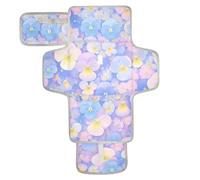 Cambiador reutilizable de flores de pensamientos azul claro y rosa con bolsillo de pañuelos, cambiador de pañales para bebé con almohada integrada cambiador de pa?ales para bebés