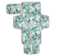 Cambiador reutilizable para bebé con bolsillo para pañuelos, cambiador de pañales portátil para niñas y niños, lindo animal, koala, espuma de mar, color azul