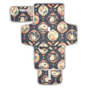 Cambiador reutilizable para bebé con bolsillo para pañuelos, cambiador portátil para mamás, papás, campanas rojas y verdes de Feliz Navidad