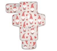 Cambiador reutilizable para niños pequeños con bolsillo de pañuelos para cambiador, para mamá, papá, feliz San Valentín, enano, gnomo beige