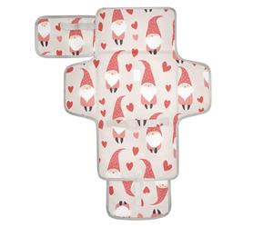 Cambiador reutilizable para niños pequeños con bolsillo de pañuelos para cambiador, para mamá, papá, feliz San Valentín, enano, gnomo beige