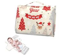 Cambiador reutilizable para niños pequeños con bolsillo para pañuelos, feliz año nuevo, árbol de Navidad, cambiador, portátil, para bebés, para mamás, papás