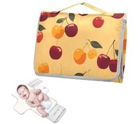 Cambiador reutilizable portátil con bolsillo para pañuelos, estilo Oliver Jeffers, cereza, vainilla, naranja, impermeable, cambiador, kit de viaje para bebé, cambiadores de pa?ales para bebés