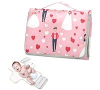 Cambiador reutilizable portátil con bolsillo para pañuelos, feliz San Valentín, dibujos animados, melocotón, boda, novia, cambiador de pañales, portátil para mamás, papás cambiadores de pa?ales para