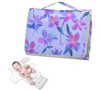 Cambiador reutilizable y lavable con bolsillo de pañuelos, neón, Alaska, frambuesa, lila, flor, cambiador de viaje, ligero y plegable, cambiador de pa?ales para Bebes