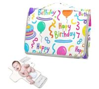 Cambiador reutilizable y lavable con bolsillo para pañuelos, cambiador portátil para bebés, para mamás, papás, cinta colorida de feliz cumpleaños